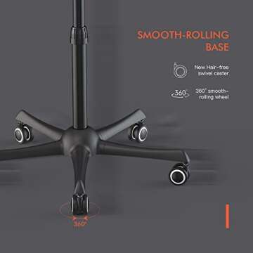 TASALON Ionic Hooded Dryer, 1875 Watts Sit Under Hair Dryer Bonnet with 3 Temperature Settings, Hooded Hair Dryer for Home Spa and Salon, Orange