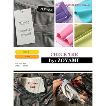 Zoyami Womens Vintage Oversized T Shirt Casual Summer Top