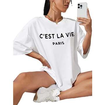 Zoyami Womens Vintage Oversized T Shirt Casual Summer Top