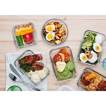 MCIRCO 30-Piece Airtight Glass Food Storage Containers Set