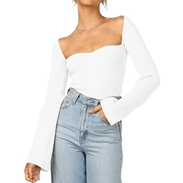 Sweetheart Neck Ribbed Bustier Sweater Top Trend 2021