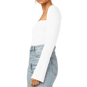 Sweetheart Neck Ribbed Bustier Sweater Top Trend 2021