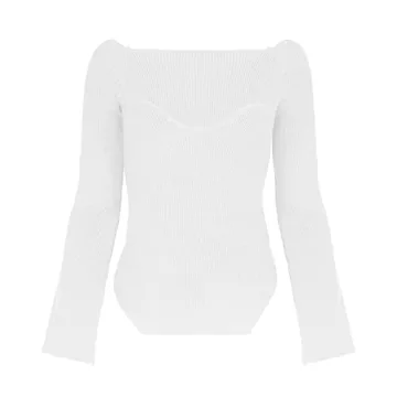 Sweetheart Neck Ribbed Bustier Sweater Top Trend 2021