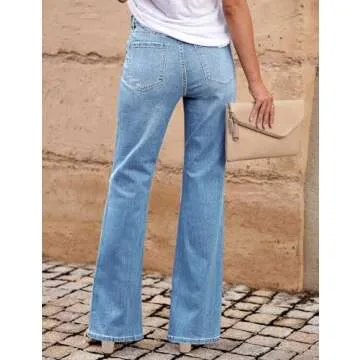 LookbookStore Women's High-Waisted Baggy Ripped Jeans