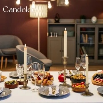 Candeldo Gold Candlestick Holders Set of 10 Elegant Decor