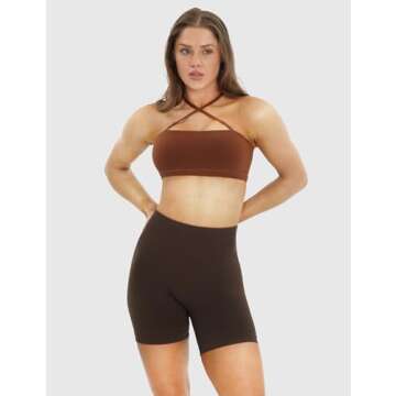 NEWVISISTER Bandeau Sports Bras for Women Detachable Straps Padded Bralette Bra Yoga Fitness Workout...