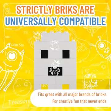 Strictly Briks Compatible with Lego Toy Building Block, Halloween Ghost Bricks, 15 Trick or Treat Goody Bags, 18 Pieces per Pack, 100% Compatible with All Major Brands, for Kids Ages 4+