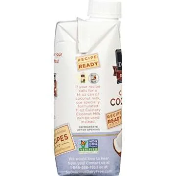So Delicious Coconut Milk Culinary Lite 11 Ounce (Pack of 12), Organic Coconut Milk for Cooking and Baking, Lighter than Canned Coconut Milk for Everyday Recipes