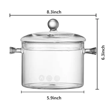 Premium 1.5L Glass Cooking Pot - Heat-Resistant Cookware Set