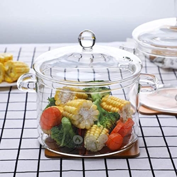 Premium 1.5L Glass Cooking Pot - Heat-Resistant Cookware Set