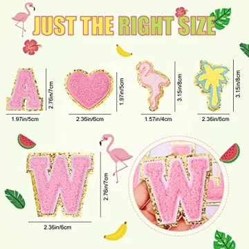 39 Chenille Letter Iron on Patches for Creative Crafts