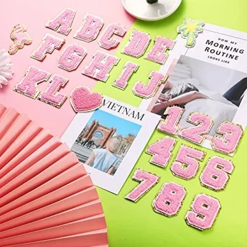 39 Chenille Letter Iron on Patches for Creative Crafts