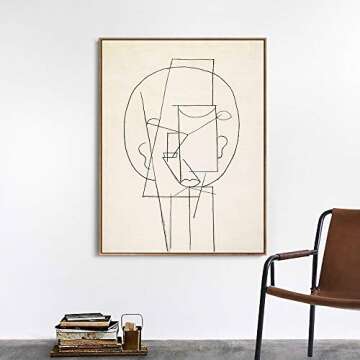 INVIN ART Framed Canvas Giclee Print Art Head 1913,by Pablo Picasso Wall Art Living Room Home Office...