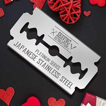 50 Count Double Edge Razor Blades - Men's Safety for Shaving Platinum Japanese Stainless Steel a Smo...