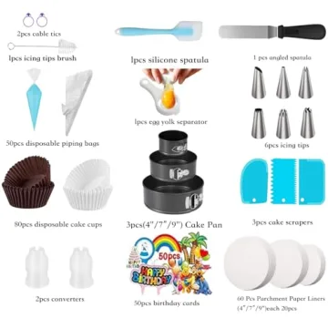 RUISENLAI 260pcs Cake Pan Set for Perfect Baking