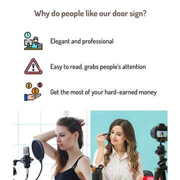 Do Not Disturb Door Hanger Sign, 2 Pack, Please Do Not Disturb Sign, Recording in Progress