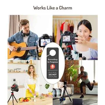 Do Not Disturb Door Hanger Sign, 2 Pack, Please Do Not Disturb Sign, Recording in Progress