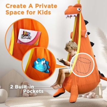 iPlay iLearn Kids Dinosaur Pod Swing for Ages 3-8