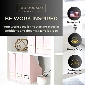 Pink Foldable Magazine Holders Set with Gold Labels