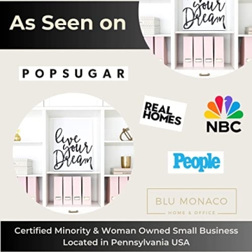 Pink Foldable Magazine Holders Set with Gold Labels