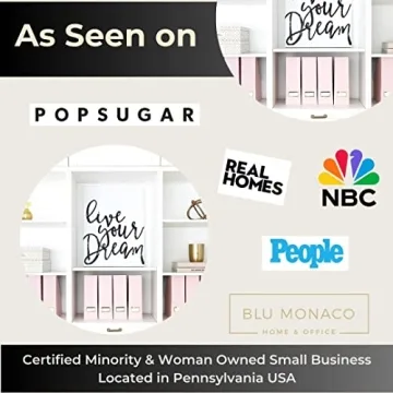 Pink Foldable Magazine Holders Set with Gold Labels