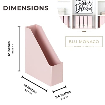 Pink Foldable Magazine Holders Set with Gold Labels