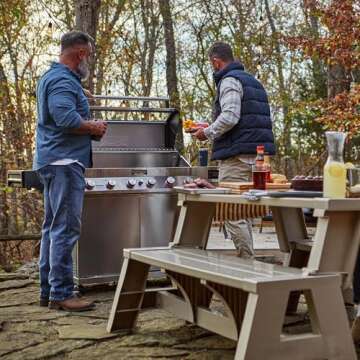 Monument Grills 6-Burner Convertible Natural Gas Smart bbq Grill Stainless Steel Denali 605 with BBQ Cover