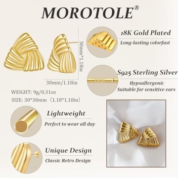 Trendy Gold Chunky Earrings for Women - MOROTOLE