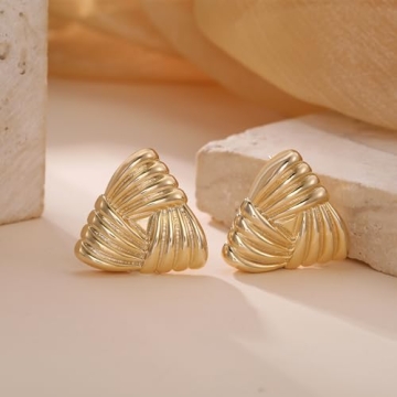 Trendy Gold Chunky Earrings for Women - MOROTOLE