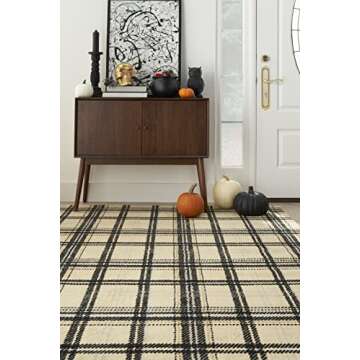 Nourison Grafix Stylish Cream/Black Area Rug 5'3''x7'3''