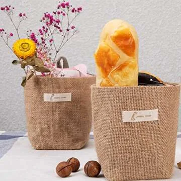 sansheng 4 Pack Wall Hanging Storage Bags Hanging Storage Bags Cotton Linen Storage Basket Foldable Wall Hanging Basket Family Organizer Box Decorative Bag (Color as Shown)3.93 * 3.93 * 5.31