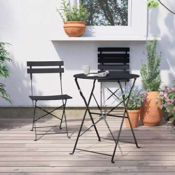 Grand patio Genmai-3pc Steel Bistro Set
