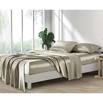 Lanest Satin Sheets Queen - Luxurious Bed Set Taupe