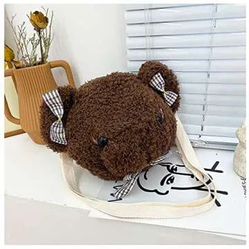 Cute Plush Teddy Bear Crossbody Bag by Tinpia
