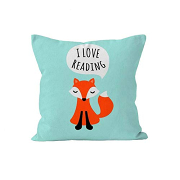 Earlyred Kids Aqua Blue Pillowcase I Love Reading 18x18