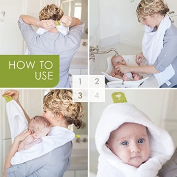 Puj Hug Hooded Baby Bath Towel for Easy Drying