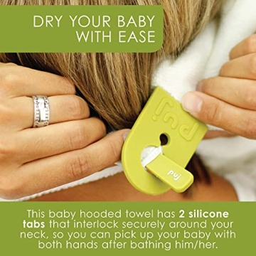 Puj Hug Hooded Baby Bath Towel for Easy Drying