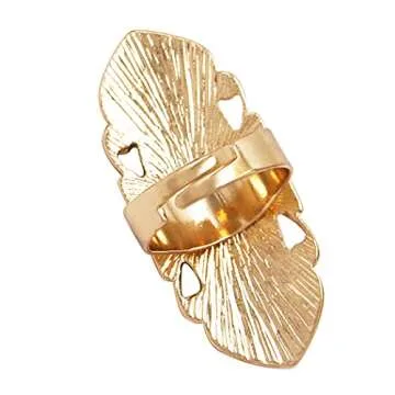 Rosemarie & Jubalee Women's Cowgirl Chic Statement Oval Turquoise Howlite Stone Burnished Gold Tone Concho Adjustable Western Style Cocktail Ring, 1.75"