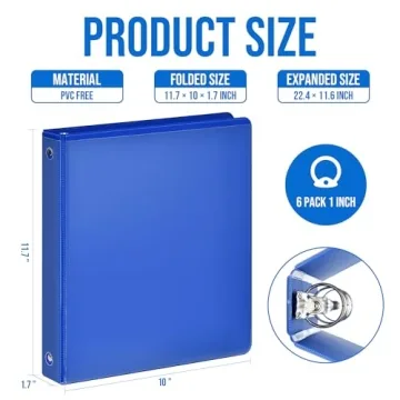 IntoJoy 1-inch 3 Ring Binder Set for School Office Home