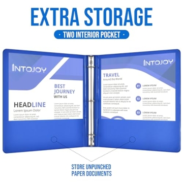 IntoJoy 1-inch 3 Ring Binder Set for School Office Home