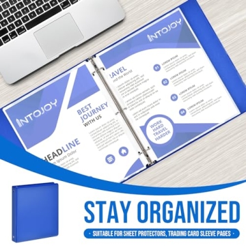 IntoJoy 1-inch 3 Ring Binder Set for School Office Home