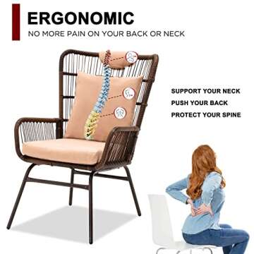 Amopatio Bistro Set 3-Piece Outdoor Furniture Set