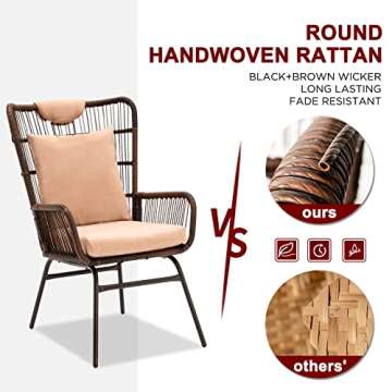 Amopatio Bistro Set 3-Piece Outdoor Furniture Set