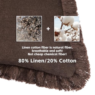 Stylish AmHoo Linen Pillow Covers with Tassels for Home