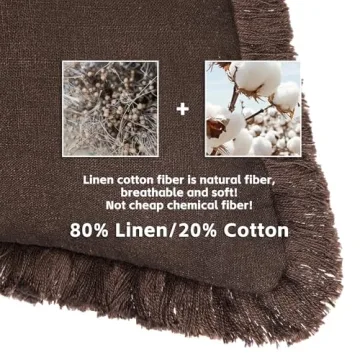 Stylish AmHoo Linen Pillow Covers with Tassels for Home