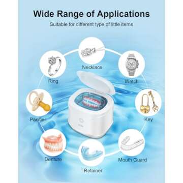 BCOM Retainer Cleaner Machine, 46kHz Professional Portable Ultrasonic Retainer Jewelry Cleaner for D...