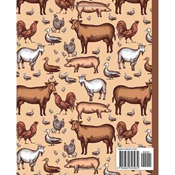 Composition Notebook: Wide Ruled Lined Paper Notebook Journal | Vintage Farm Animals Pattern Workboo...