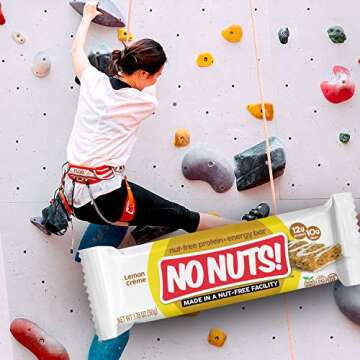 No Nuts! 100% Nut Free Dairy Free Vegan Protein Bars, Protein + Energy Bars, Organic, Kosher, Egg-Free, Non-GMO & Dairy-Free Protein Bars (12 Count (Pack of 1), Lemon Creme)