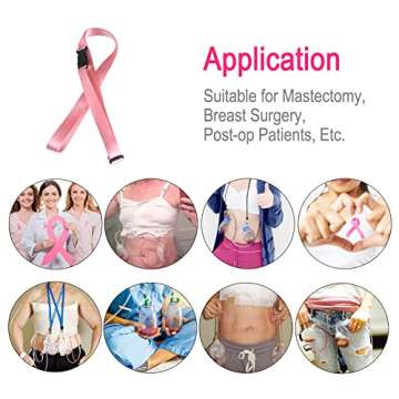 2 Pack Shower Lanyard for Mastectomy Drain Holder JP Drainage/Breast Cancer/Bilateral/Unilateral/Abdominal Debridement/Tummy Tuck Patients, After-Surgery Recovery Management