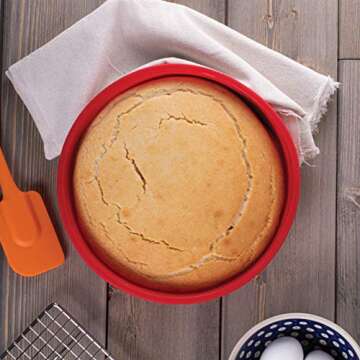 Mrs. Anderson's Baking Silicone 9-Inch Round Cake Pan, BPA Free, Non-Stick European-Grade Silicone, 9.5 x 2.25-Inches
